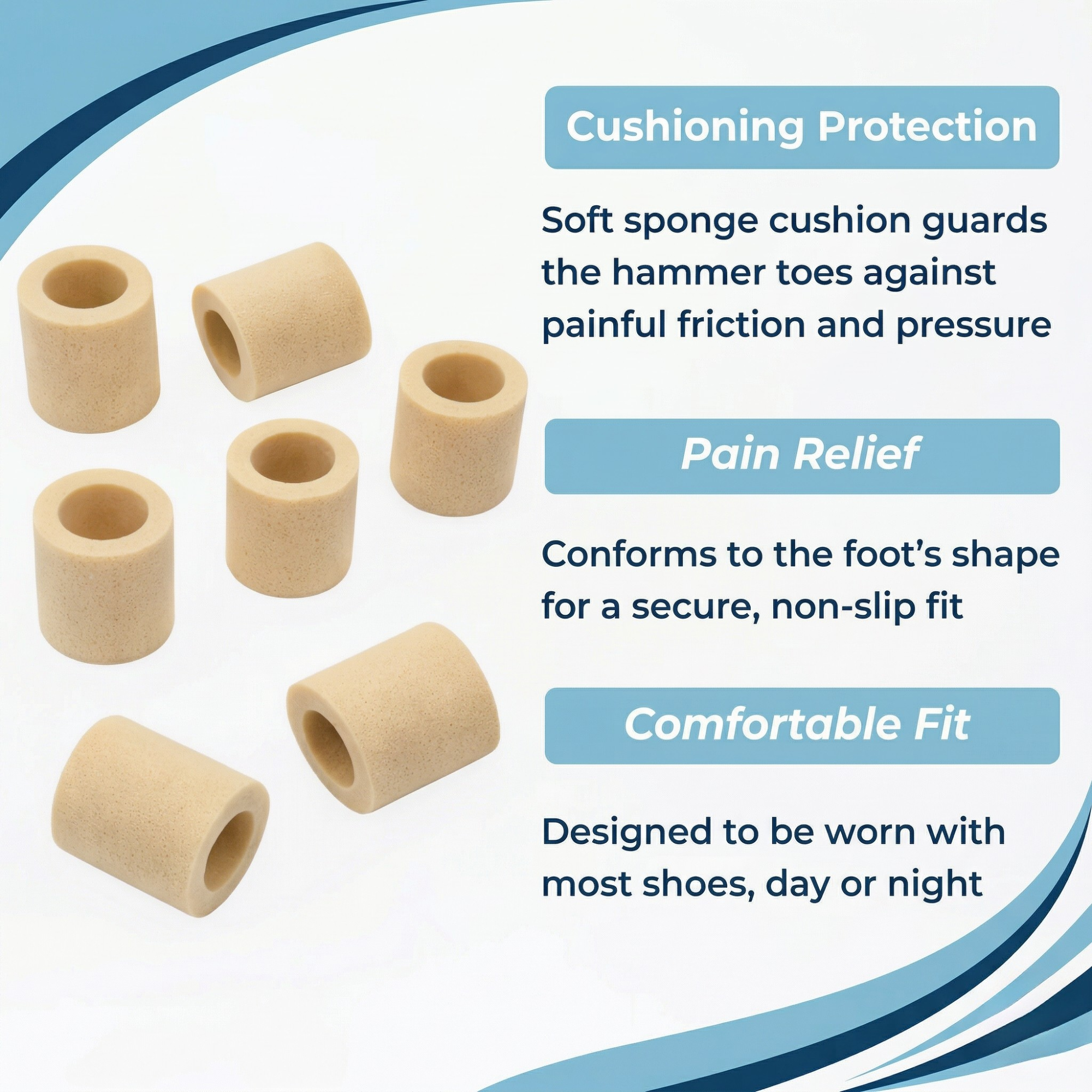 ZenFeet™ Hammer Toes Straighteners with Overlap
