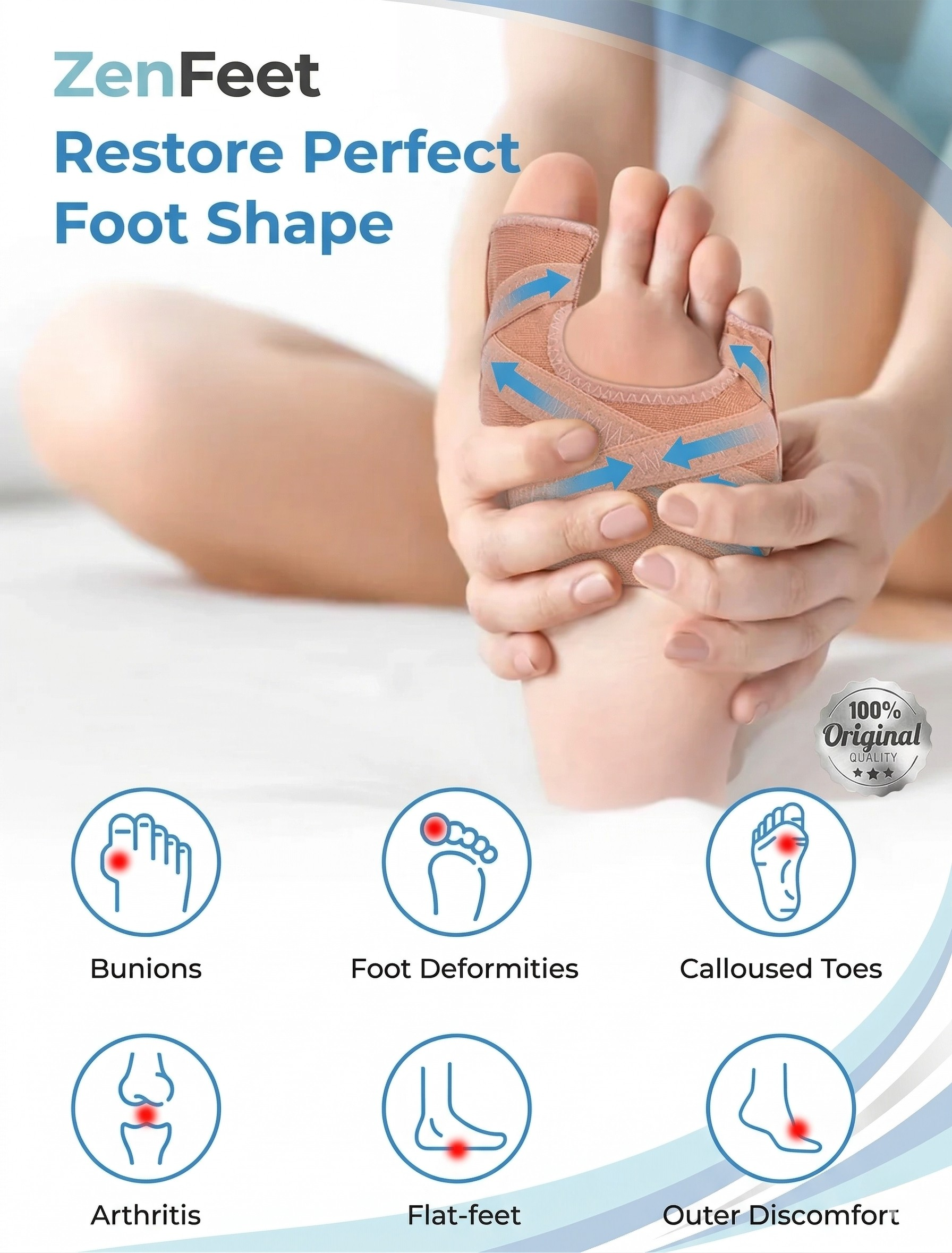 ZenFeet™ Bunion Corrector - Breathable Big Toe Straightener